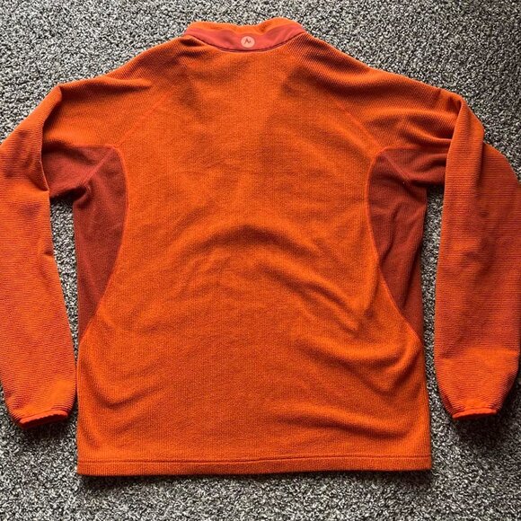 Marmot Orange Half Zip Fleece, Men's Fall  Fleece XL Jacket, Comfy Jacket - Picture 5 of 6